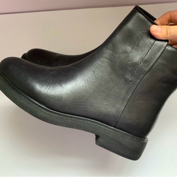 Franco Sarto Beam Black Leather Chelsea Biker Ankle Boots Booties 9M 39 - Picture 2 of 7